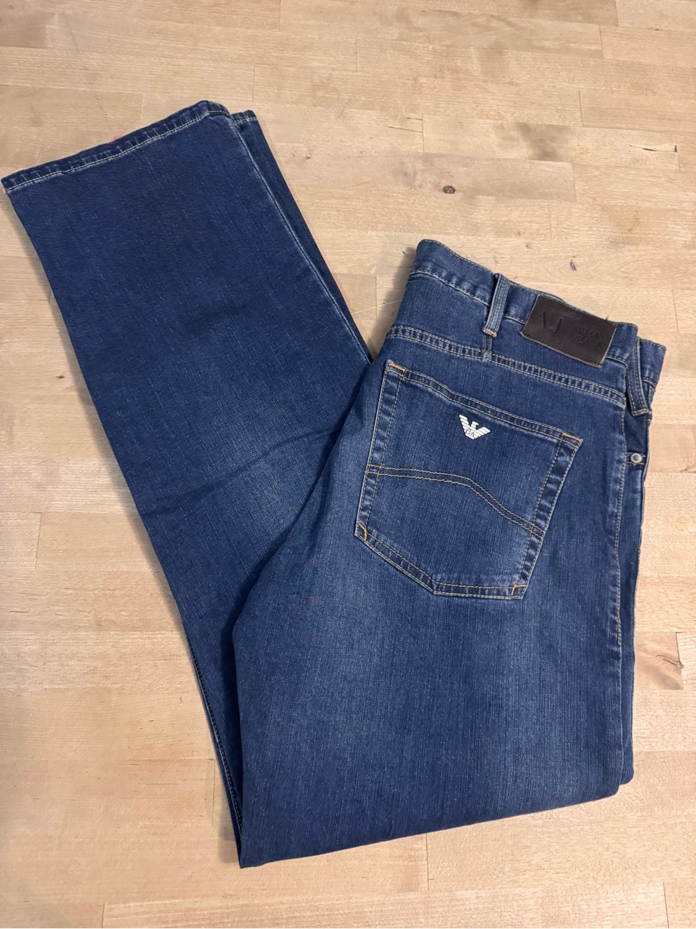 Armani Jeans Men’s mid wash Blue Bootcut-straight leg Jeans